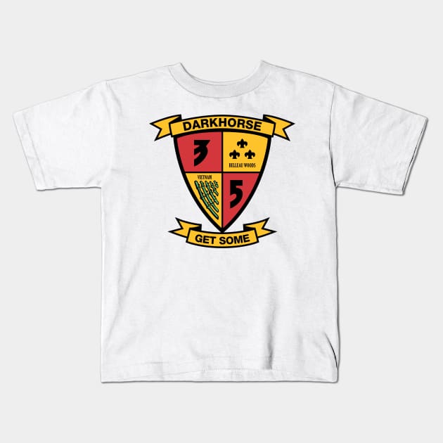 USMC 3rd Battalion 5th Marines Kids T-Shirt by LostHose